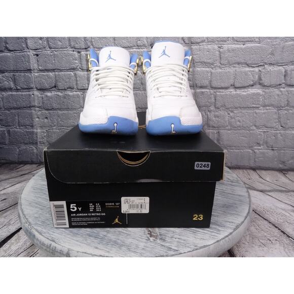 Air Jordan 12 Retro GG White/Metallic Gold-University BL Youth 5y Used OG Box main image 6